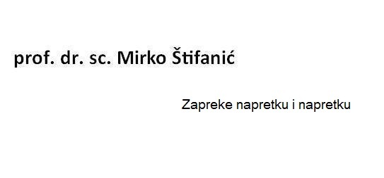 Knin - grad-knin.net -  - Zapreke razvoju i napretku